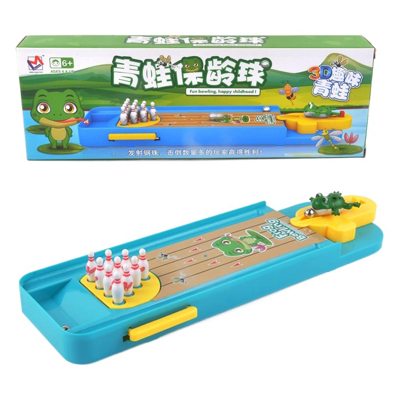 Juego de mesa de inteligencia juguetes niños bolos pequeña rana catapulta Juguetes de bolas mini juego de disparos de escritorio Comercio exterior