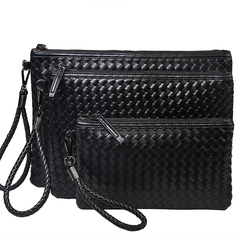 New Korean version men's hand woven trendy men's bag fashion women's letter envelope iPad grab bag A4 file bag wholesale