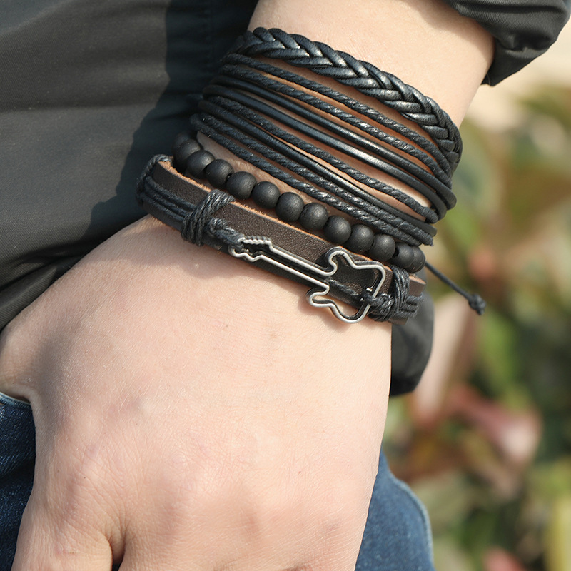 Fashion woven leather bracelet wholesale