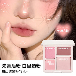 ZVEV Powder Penetrating Blush High Disc Face Redressing Matte Facial Exfoliation Toner Fine Natural Blush Blush