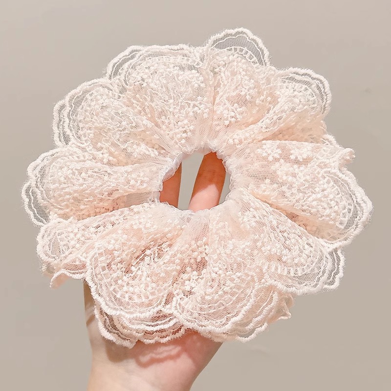Dulce de alto nivel, anillo de cabello de intestino grueso, cordón de cabello de cola de caballo baja coreana, cordón de cabello grande, delicado, adornamiento de cabello de princesa de alto valor