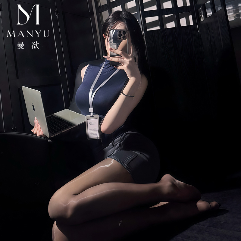Sexy Lingerie with a Pure and Alluring Secretary Style, Hip-Hugging Skirt, Stewardess Uniform, Passionate Nightclub No-Take-Off Set 9488