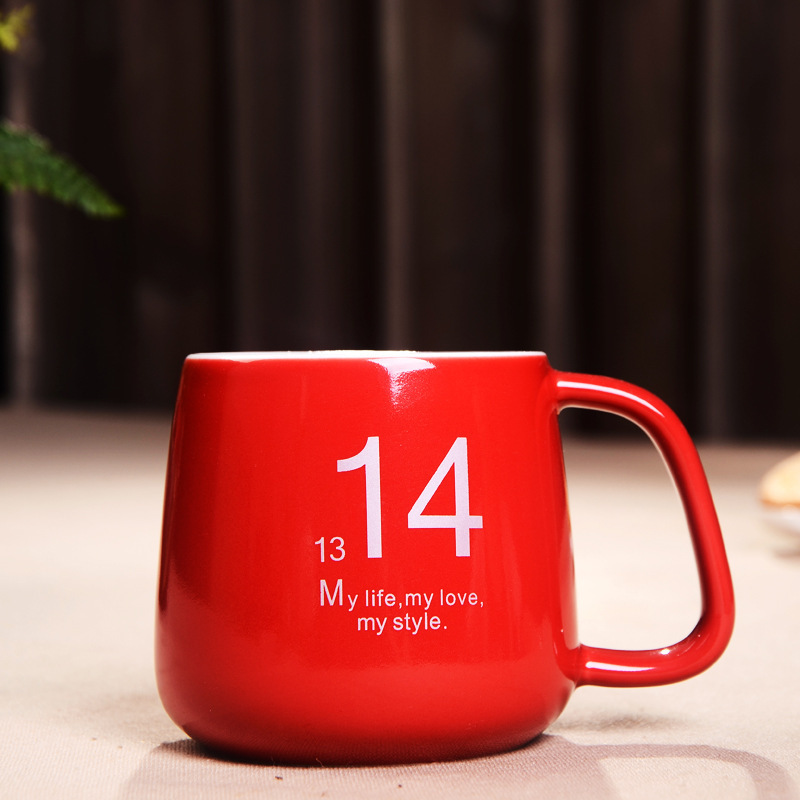 元メーカー1314マグカップ陶磁器カップル対カップ蓋付きカップ一生カップルカップコーヒーカップ|undefined