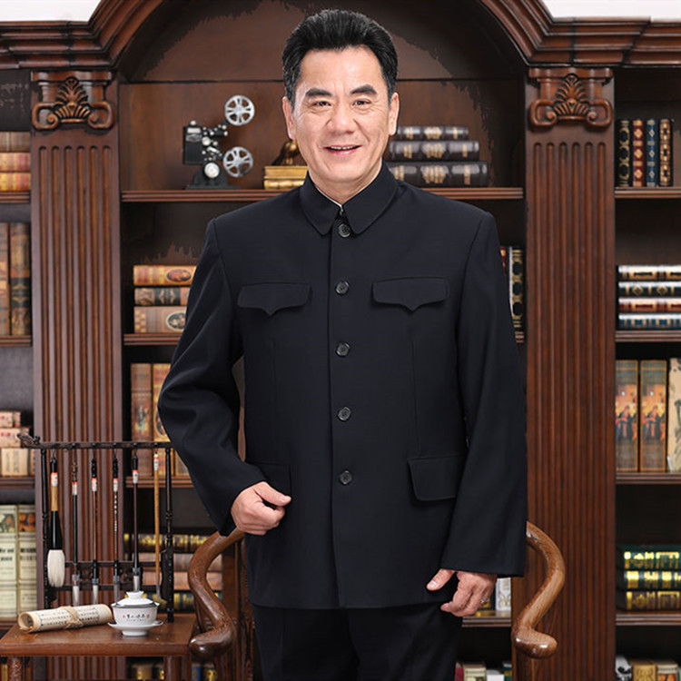 Middle-aged and elderly Zhongshan clothing men's spring and autumn old-fashioned Zhongshan clothing for the elderly Chinese style men's coat dad's clothing