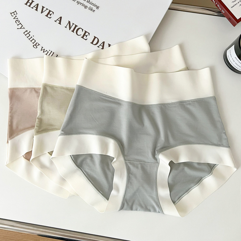 Modal Women's Mid-High waist underwear light belly contracting hip lifting antibacterial silk crotch milk cute girl briefs