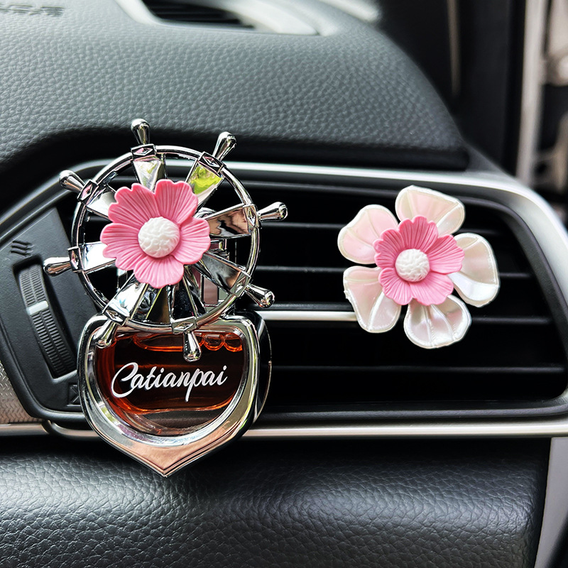 Aromaterapia para automóvil Decoración de salida de aire acondicionado para automóvil Perfume para automóvil Accesorios para automóvil Colgante de flores lindo Fragancia ligera duradera