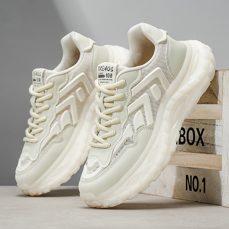 Samurai negro tela de malla de suela gruesa zapatos de moda retro tendencia hombre fuera de los zapatos casuales de hombre