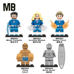 MB0001-MB0005 ファンタスティック フォー 外国貿易越境映画シリーズ 組み立てられたビルディング ブロック ミニフィギュア おもちゃ