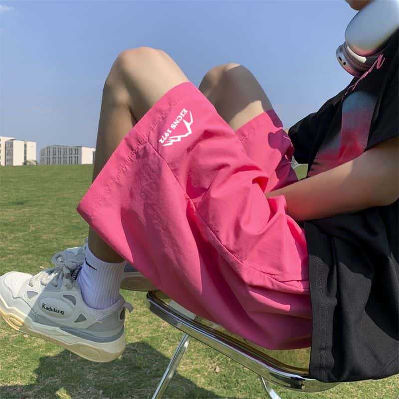 Factory Direct Sales Outer Wear Sports Pants Men's Ice Silk Quick-Drying Couple Men's and Women's Running Shorts Summer Elastic Shorts