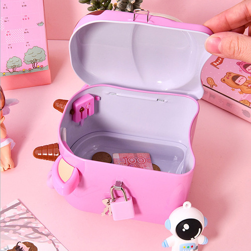New Year's Eve Portable Piggy Bank Cartoon Lockable Piggy Bank Children's Gift Creative Ornaments Wholesale