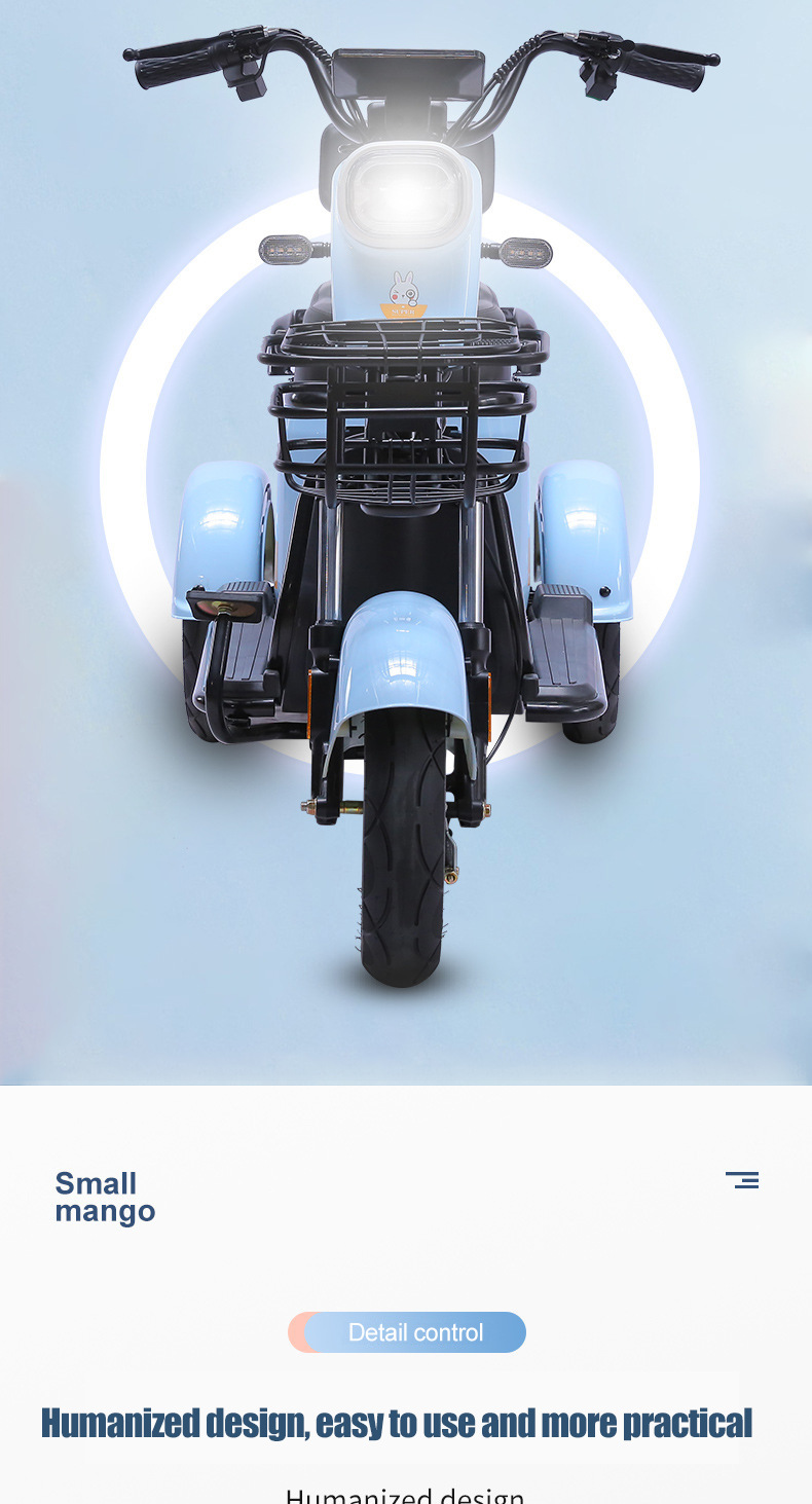 Heavy Load 600 kg Customizable Color Household Electric Tricycle