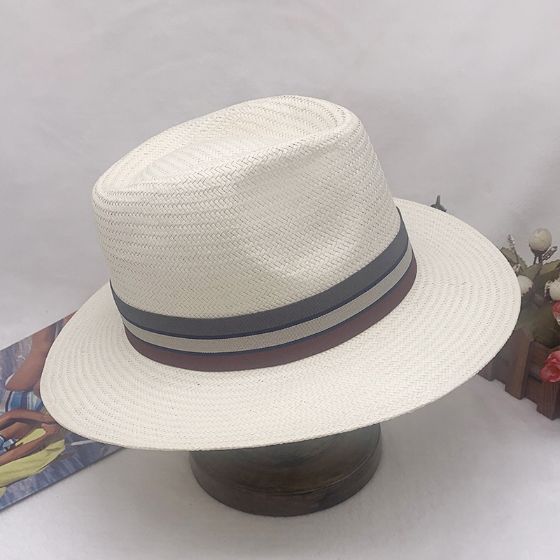 Thin straw top hat female tide Korean version all travel visor flat brim Panama straw hat_voghion.com