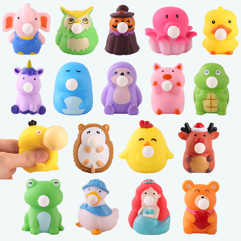 Cross-border hot decompression animal squeeze bubble pinch music TPR doll decompression artifact vent toy wholesale