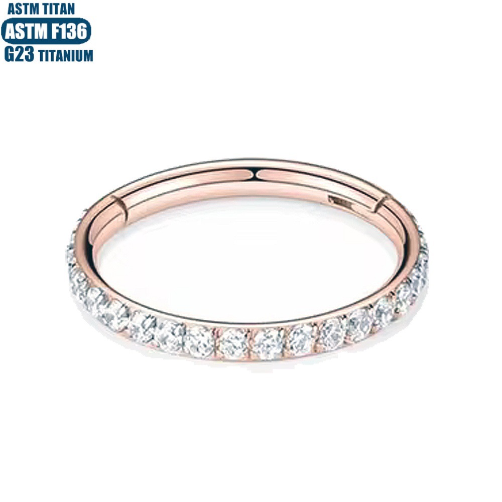 F136 Titanium Nose Ring Multi-Layer Diamond-Studded Seamless Ring Nose Septum Ring Ear Cartilage Piercing Earring Piercing Jewelry Ear Bone Ring detail image 17