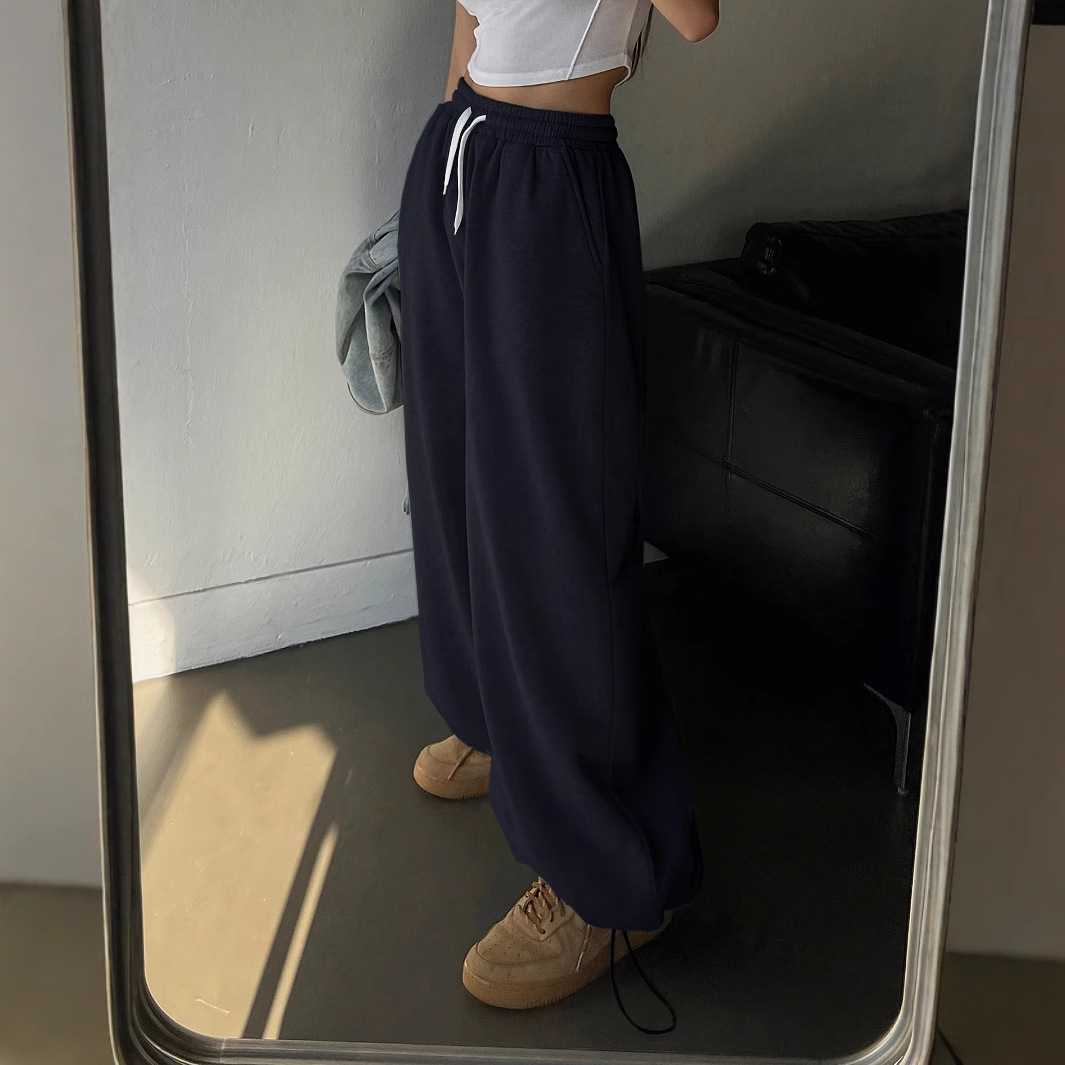 Leggings sueltos transfronterizos, pantalones grises, mujeres, pantalones deportivos baggy vintage casual de Amazon