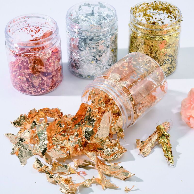 New Japanese Nail Art Gold Foil Paper Fragments Gold Foil Silk Silver Foil Tin Paper Phototherapy Nail Polish Adhesive Patch Jewelry