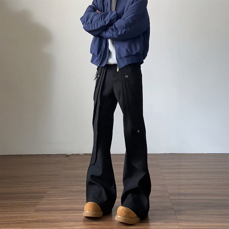 cleanfit Wave Pattern Micro Rasi Pants Hangling Sense High-end Sense Pants Men's American Style Handsome Trousers