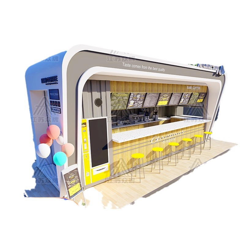 Red creativa de Internet Cabina de Apple Casa móvil Calle comercial al aire libre Tienda de té con leche Café Quiosco Tienda emergente