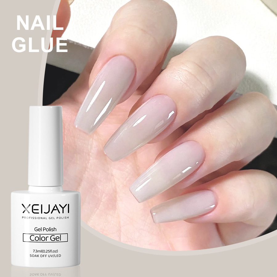 Nail Polish glue nude color ice transparent glue New Internet celebrity popular color jelly nude color nail phototherapy glue for nail salon