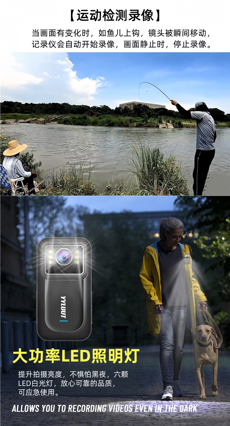 Zov L9 Sports Camera Motorcycle Dashcam Wearable on the Chest with High-Definition Anti-Shake Features, 12-Hour Battery Life, and Waterproof