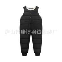 2023秋冬新款男女童长裤户外加厚开裆棉裤儿童中小童羽绒棉背带裤