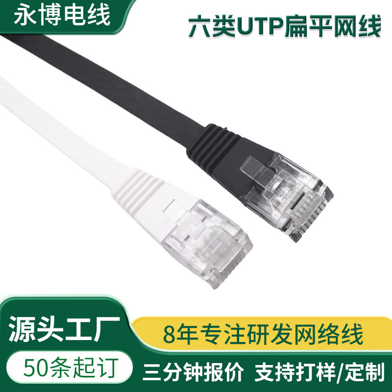 Factory wholesale Gigabit CAT6 six kinds of UTP flat 32AWG unshielded computer router indoor home network cable