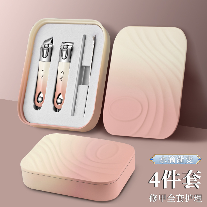 Nail clipper set graduado regalo manicuras cortadoras de uñas set manicuras gota de agua image 8