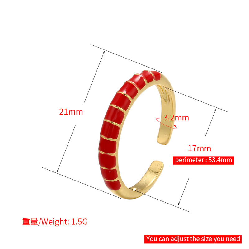 vintage color dripping oil geometric opening adjustable copper ring wholesale nihaojewelry