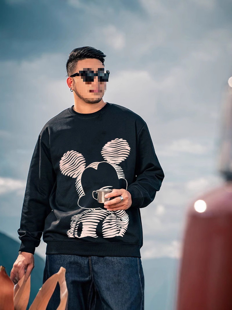 多款春秋季安迪特大码男士潮牌t恤卡通400斤可穿大号长袖卫衣批发