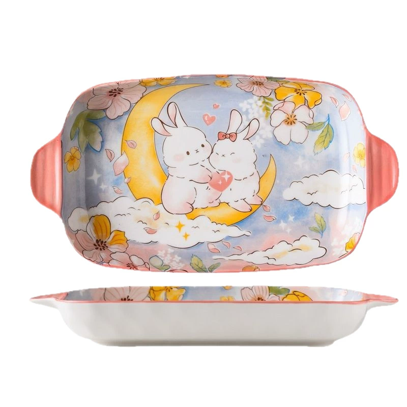 Креативная Cartoon Garden Rabbit Ceramic Bowl Домашняя милая миска для Meng питомца миска для салатов салатник INS Wind Disk