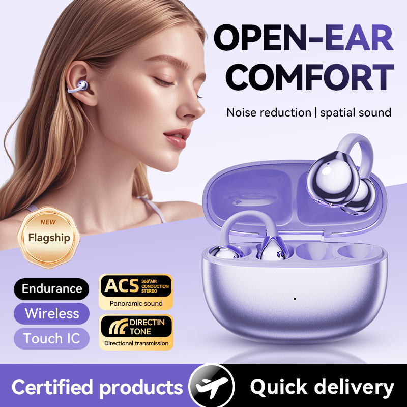 M108 Cross-border Explosions Bone Conduction Ear Clip Wireless Bluetooth Headset Long Endurance Noise Reduction Real Wireless Bluetooth Headset