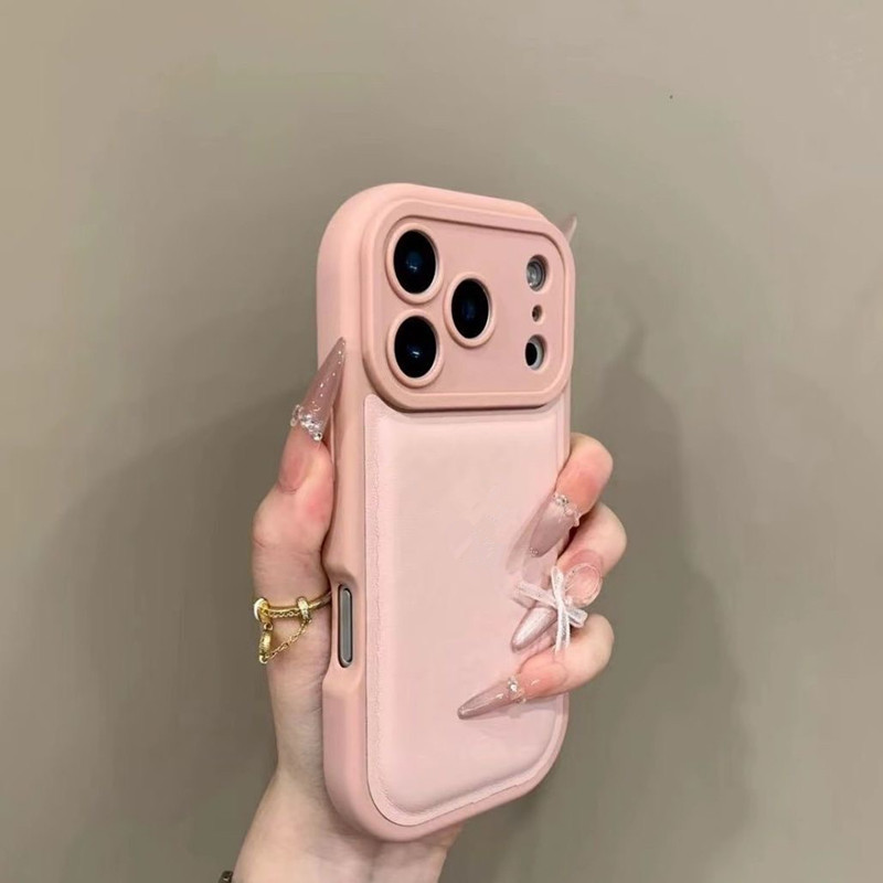 Suitable for Apple 17 Pro Max Phone Case, Air Cushion Leather Texture iPhone 16 Pro Full Coverage Anti-Drop 15/14 Protective Case