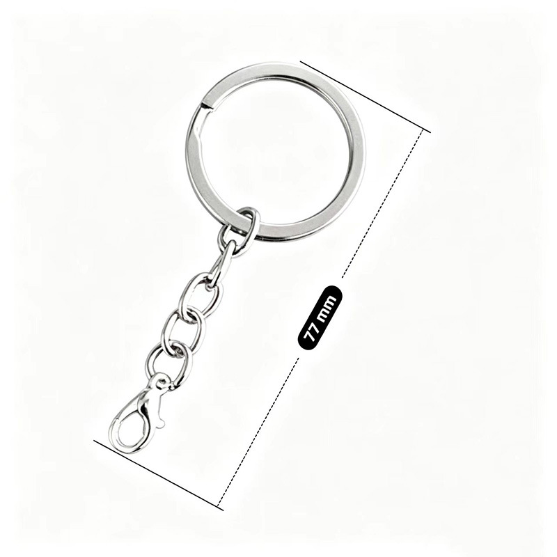 30mm llavero colgando cuatro cadenas de langosta botón anillo plano con cuatro cadenas de frijoles colgantes accesorios accesorios llavero