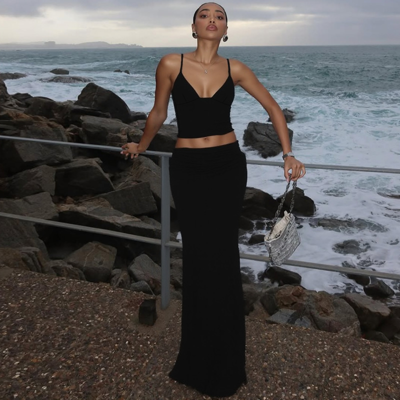 Set met camisole met v-hals en bodycon rok voor dames_voghion.com