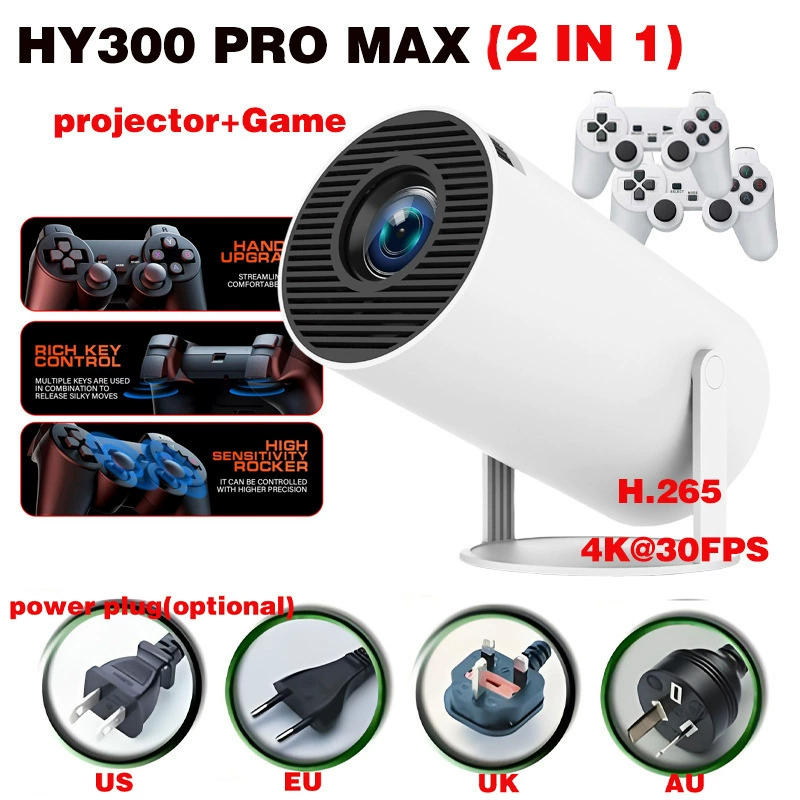 Кросс‑бордер горячо продаваемый HD‑проектор HY300 PRO MAX с двумя ручками для ТВ‑домашнего развлечения и игровой консоли