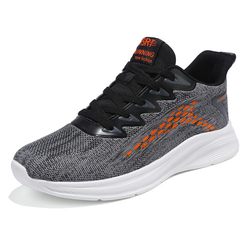  New Spring Flyknit Breathable Air Cushion Men's Shoes Lightweight Comfort Running Shoes Trendy Versatile Sports Shoes