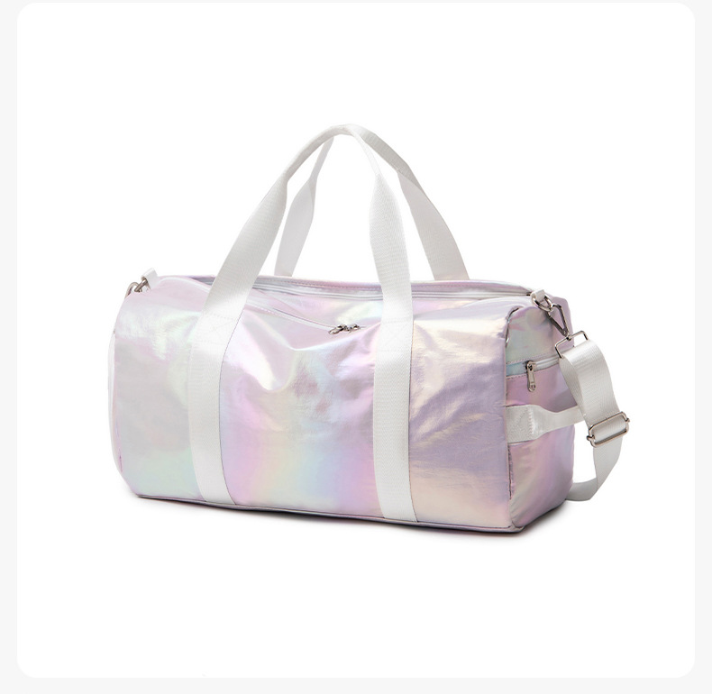 Motif Géométrique Fashion Travel Nylon Soft Surface Zipper Square Gradient Purple Pink Green Sac À Bandoulière display picture 2