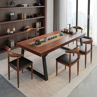Flat Tea Table and Chair Combination, New Chinese Style Tea Drinking Table, Learning Writing, Negotiation, Office Large Board Tea Table, Coffee Table