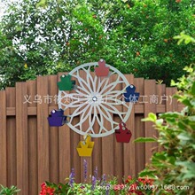 跨境新品工艺品铁艺摩天轮喂鸟器庭院装饰摆件田园金属摆件工艺品