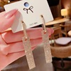 Long fashionable earrings with tassels, accessory, European style, diamond encrusted, internet celebrity, wholesale