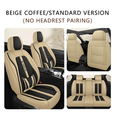 and Wear-Resistant Universal Five-Seater Car | Four Seasons Pad - black-beige-solid-waist-standard-version-five-seats