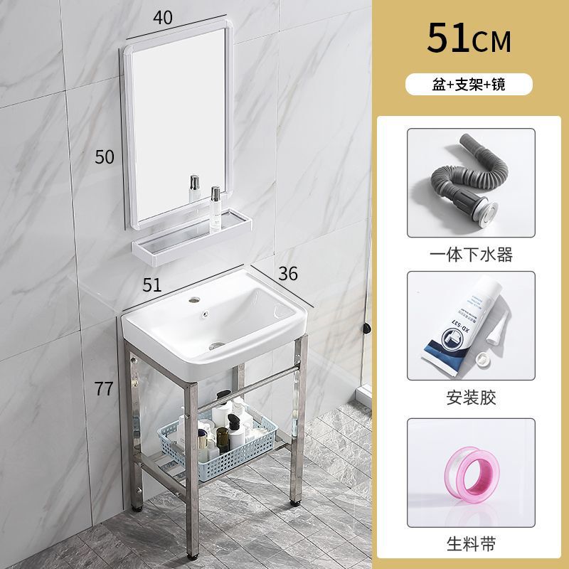 防锈卫生间易清洁小户型简装公寓落地式工程酒店洗手盆陶瓷一体盆|undefined