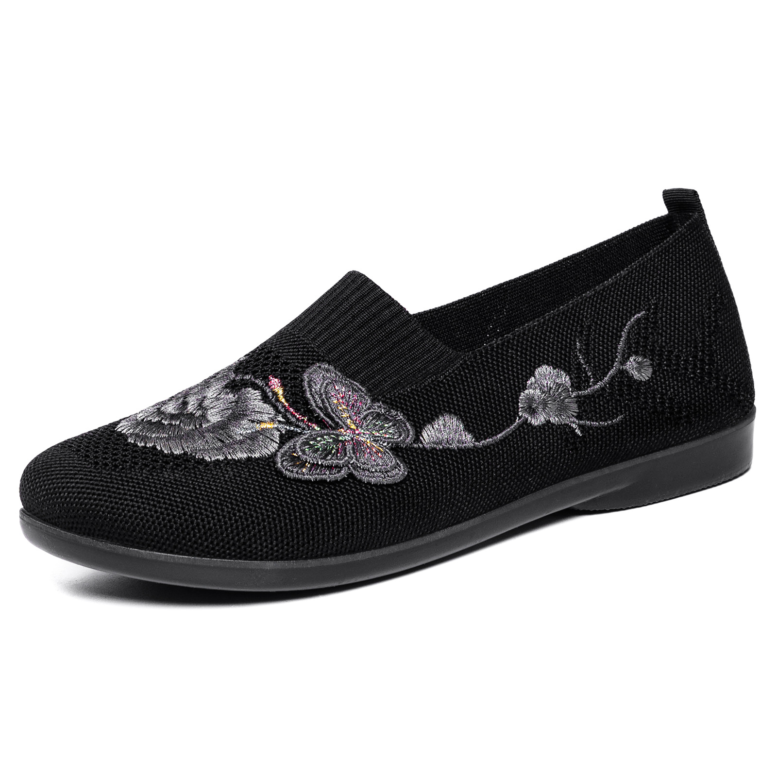 Zapatos de mujer zapatos de verano bordados viejos zapatos de tela de Beijing con suela suave zapatos de madre cómodos zapatos casuales ligeros transpirables image 7