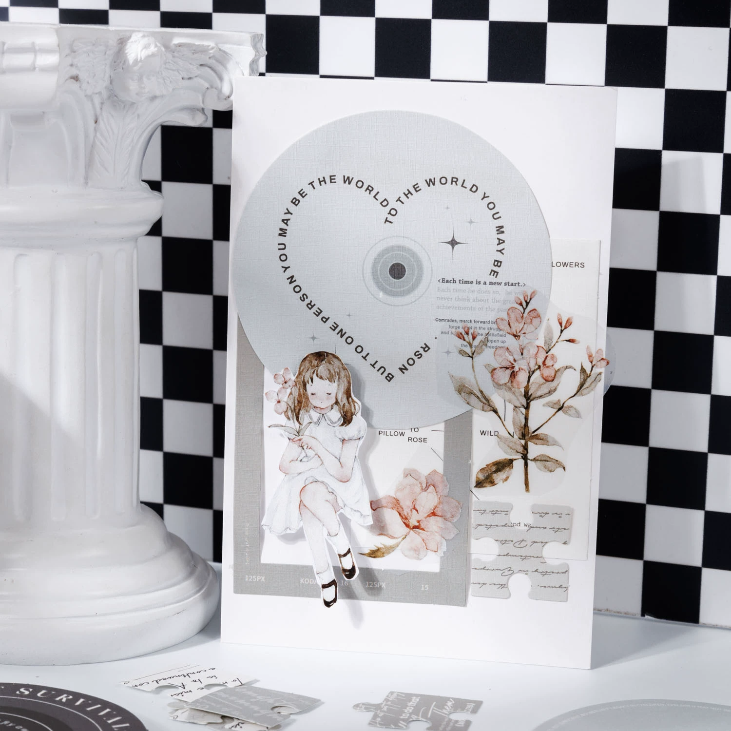 番茄酱少女 Note set black and white silent series handbook ins style high-end gray hollow creative special