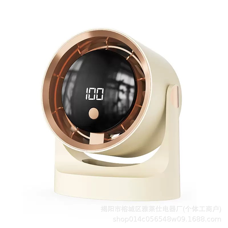 [Amazon Hot Sale] ventilador de escritorio al aire libre circulación de gran viento para el hogar visualización digital ventilador triángulo de doble propósito