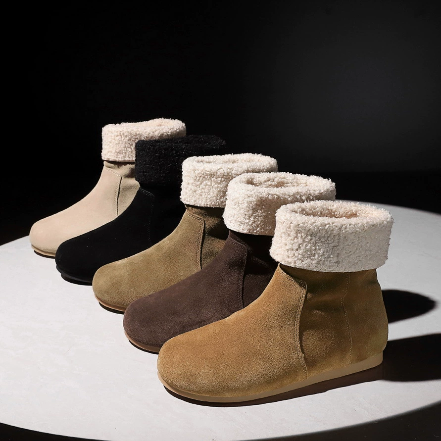 1712-2 замшевые ботинки Birken внутри более высокие, повседневные теплые снежные ботинки меховые ботинки Birken ретро плюшевые ботинки