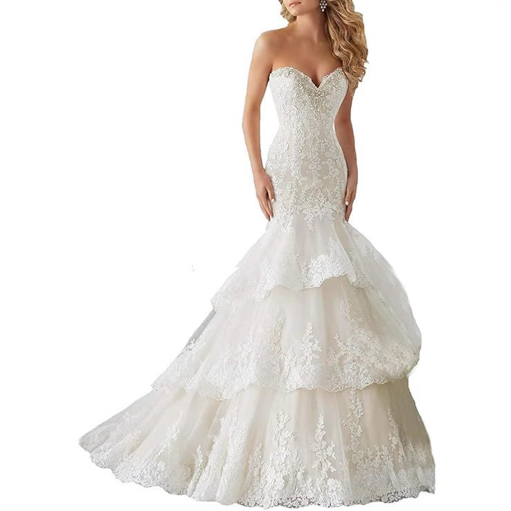 white lace tube top for bride