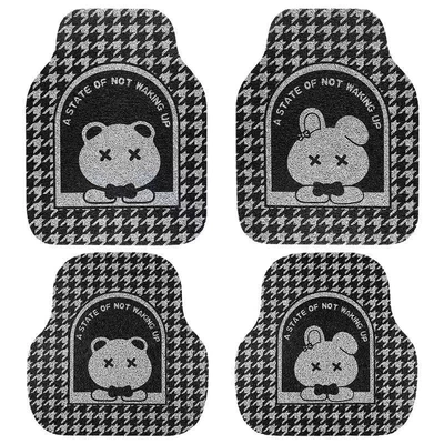 cut silk ring mat a — Universal Foot Pad - houndstooth-bear-rabbit-front-foot-pad-a-pair-rear-foot-pad-a-pair