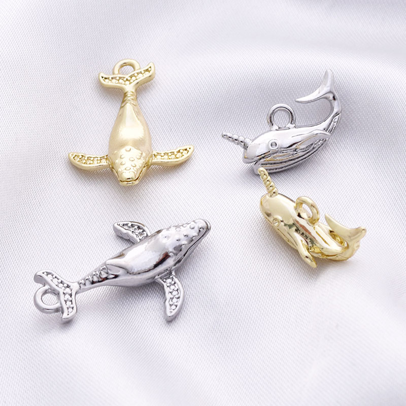 10 Pcs/package Simple Style Dolphin Whale Alloy Plating Pendant Jewelry Accessories display picture 5