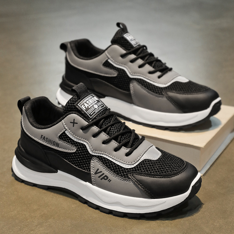 Zapatos deportivos de suela gruesa de tendencia, zapatos casuales para correr, zapatos de verano para hombres, nuevos zapatos de malla transpirables para hombres